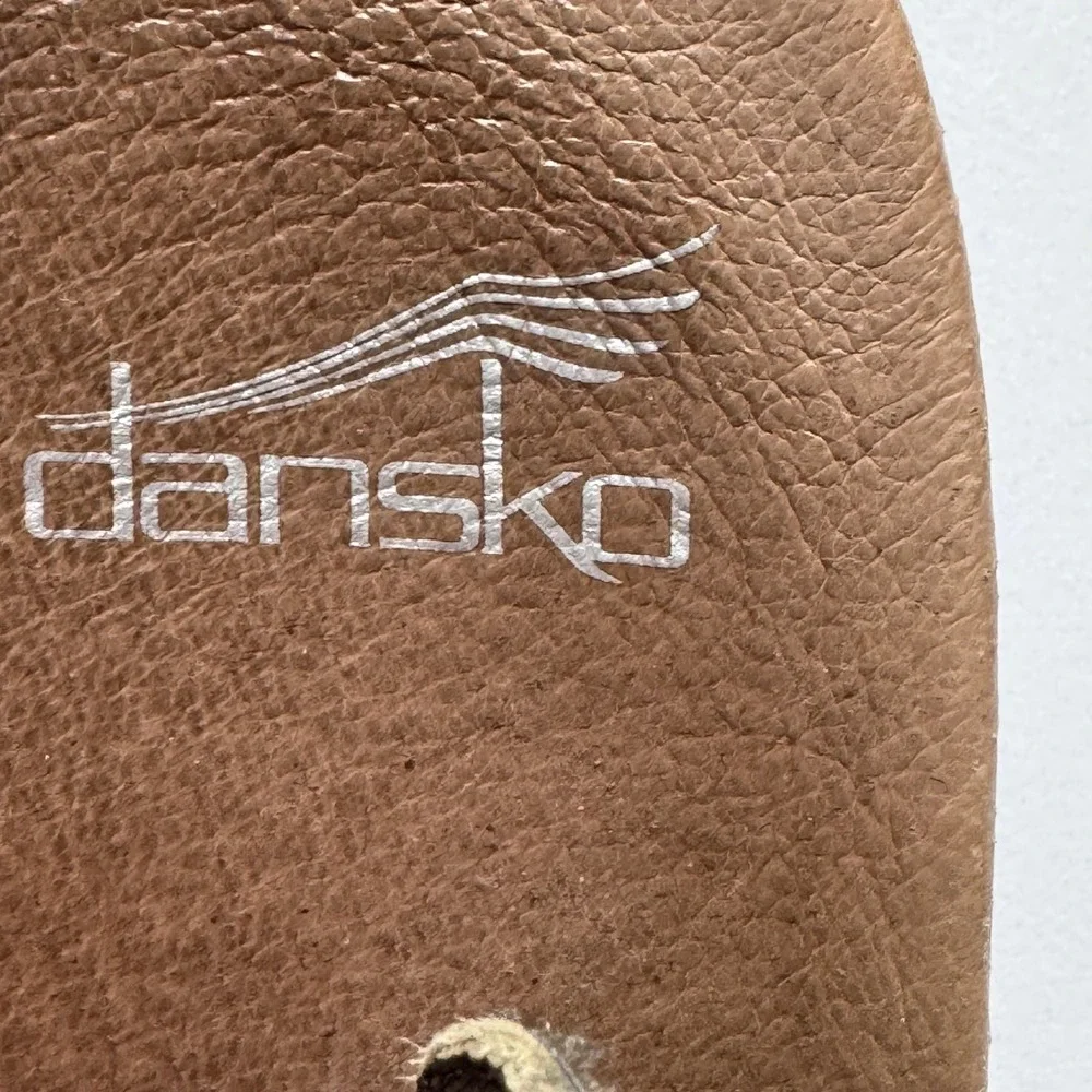 Dansko Platform Sandals Womens 41 Bronze Excellent Laser Cut Slingback Heels